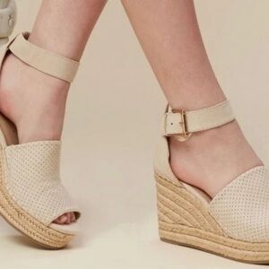 Altard State Marie Espadrille Wedge Womens US Size 7.5M Neutral Ankle Strap